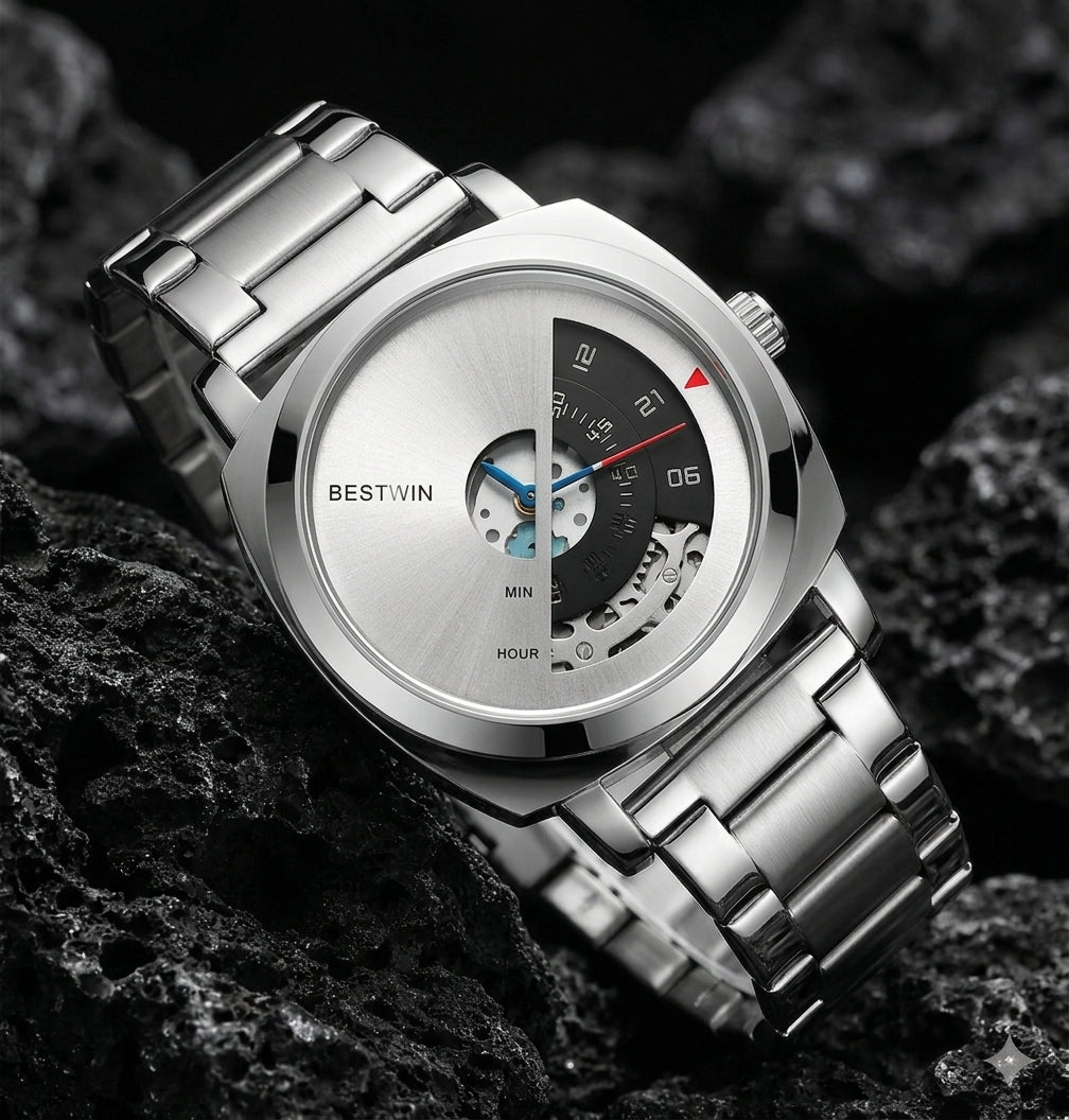 Helios Arc Gold Watch - Silver