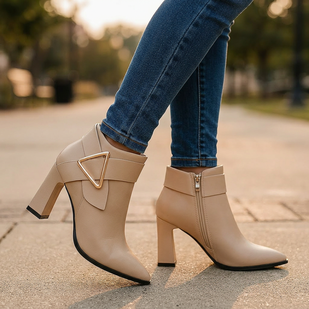 Selene Ankle Boots - Beige