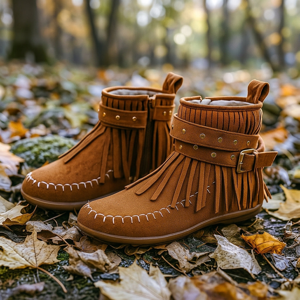 Noelle Boho Ankle Boots - Dark Brown