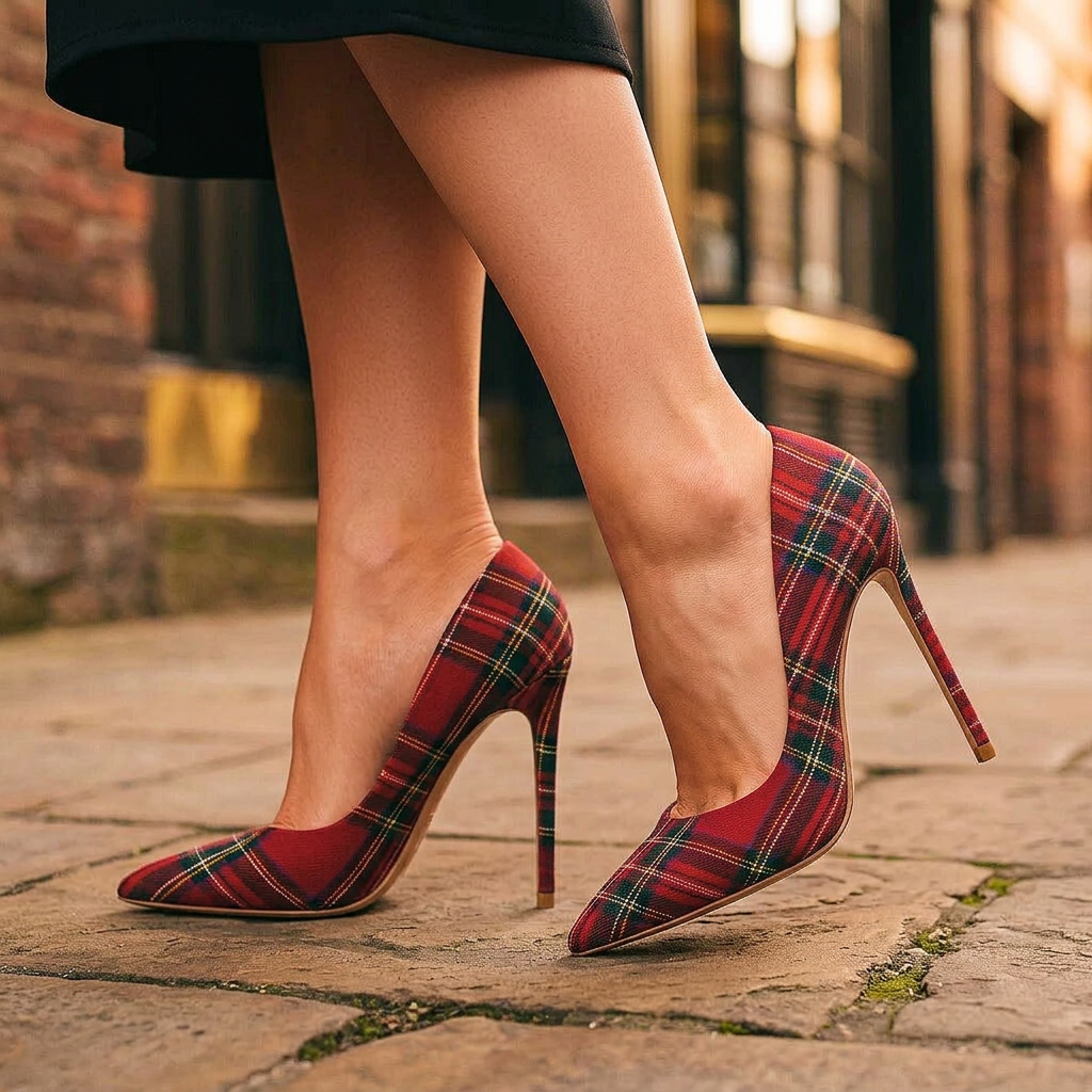 PAISLEY RAE PLAID HEELS