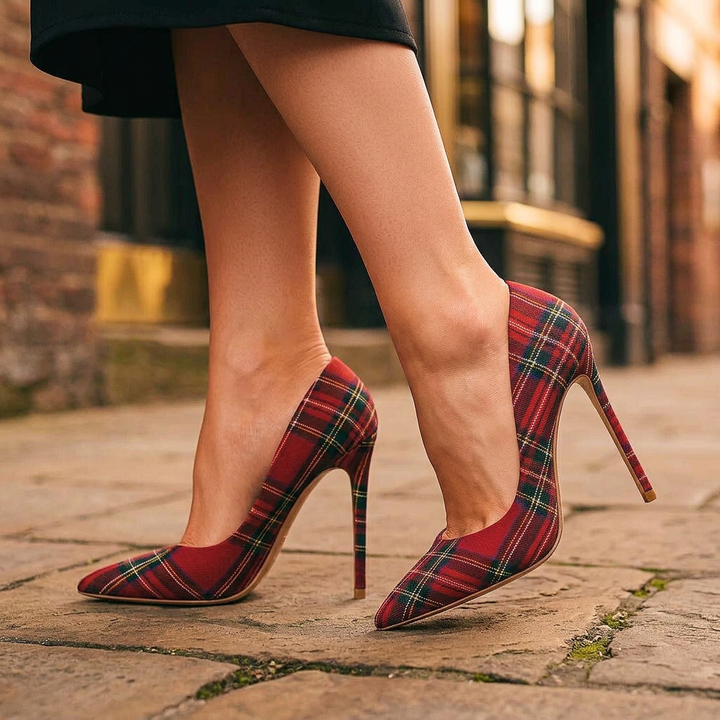 PAISLEY RAE PLAID HEELS