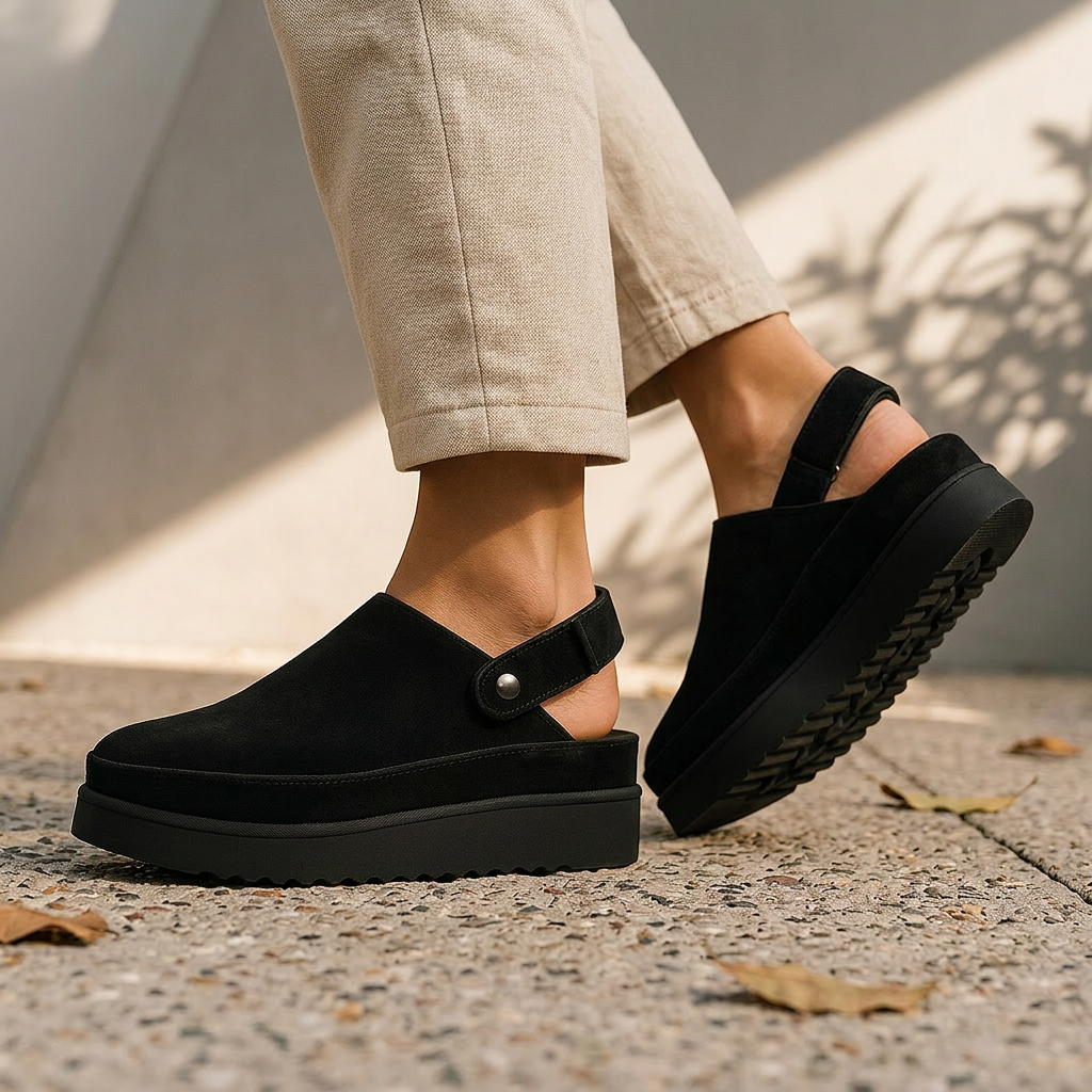 Nordic Cushioned Clogs - Black