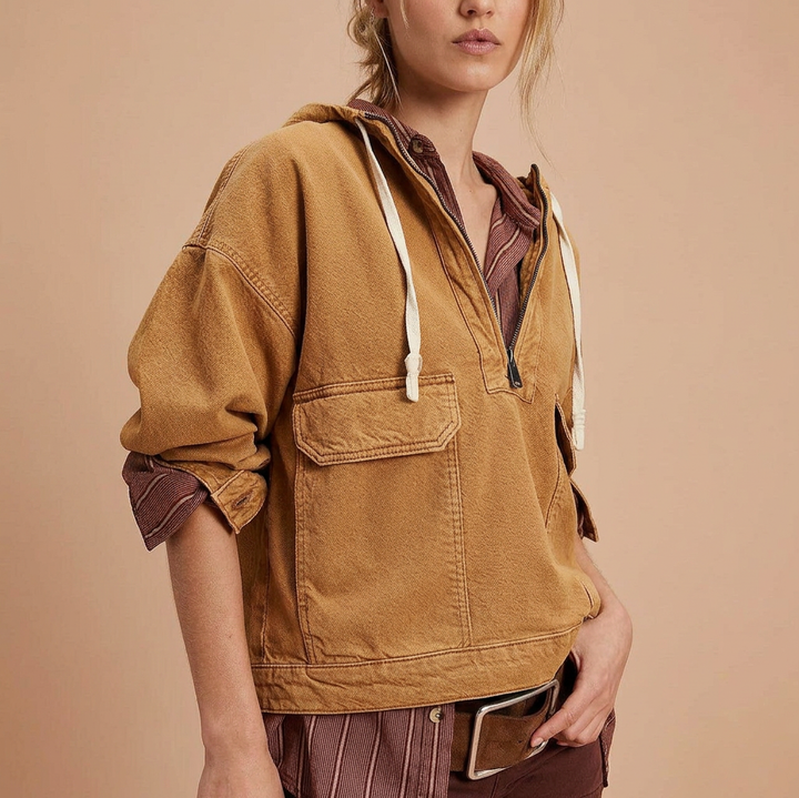 Remi Boho Denim Jacket - orange