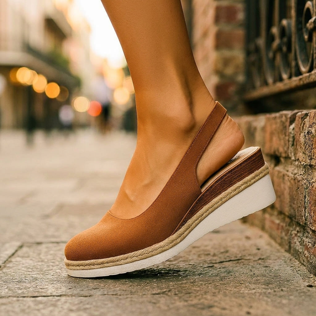 SIERRA RAE SLIP-ON WEDGES - Khaki