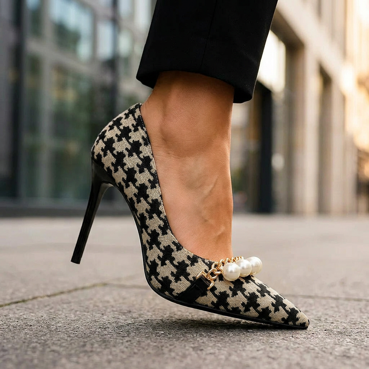 ARIANA MONROE HEELS - Monroe Houndstooth