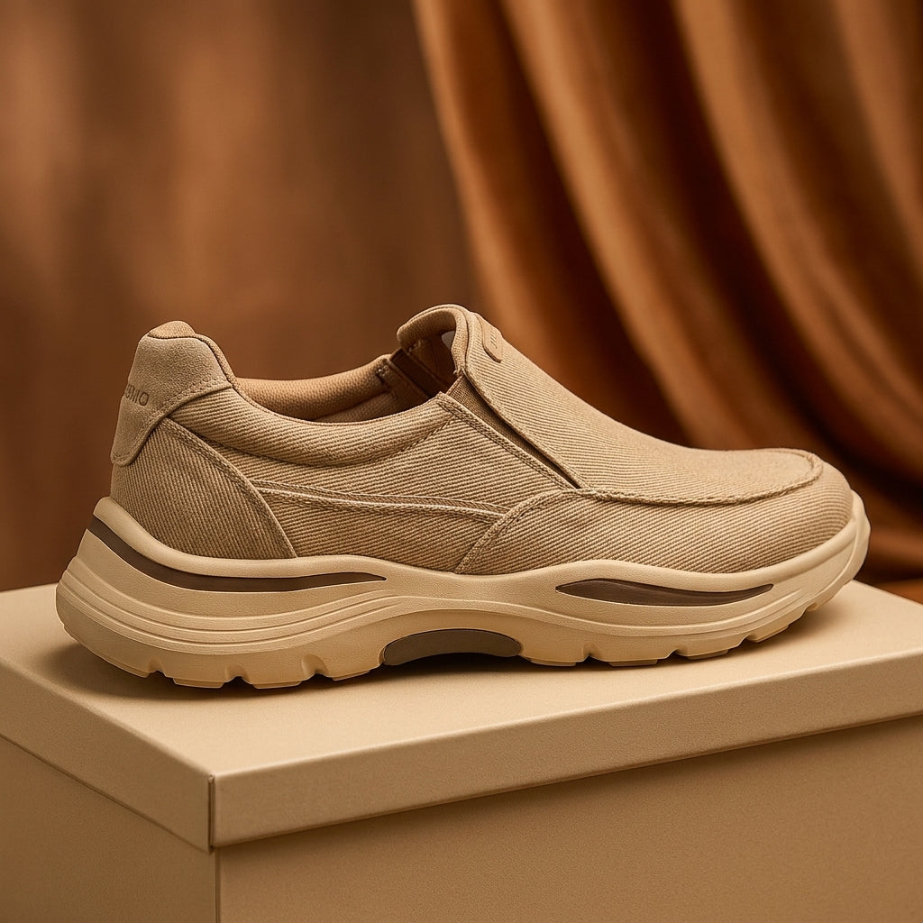 Edmund Cushioned Slip Ons - khaki