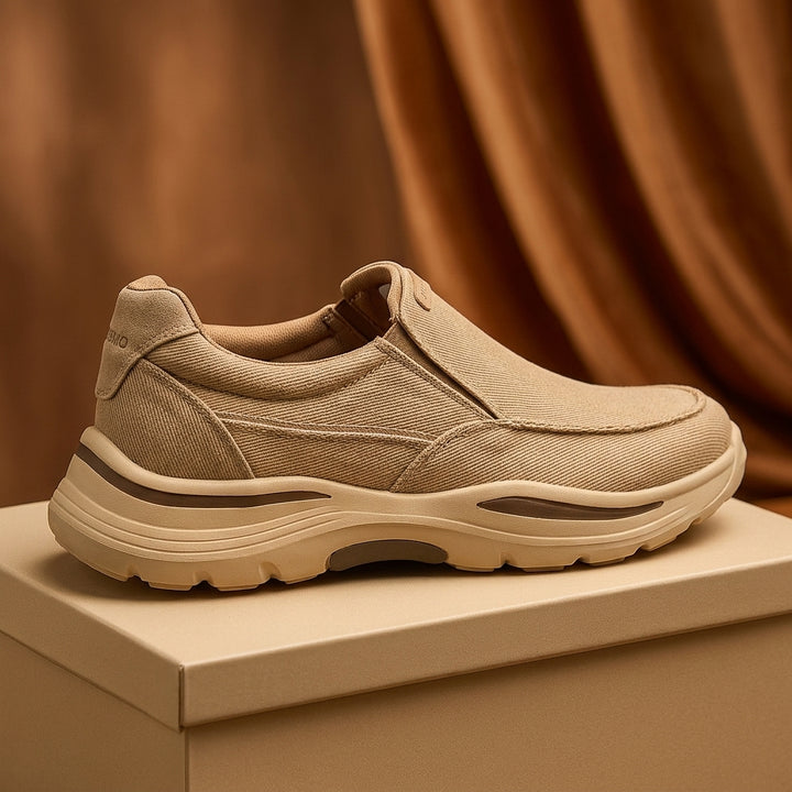 Edmund Cushioned Slip Ons - khaki