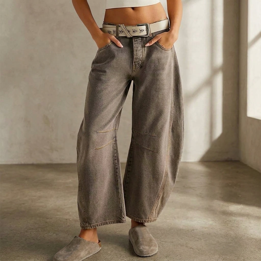 BOERUM HILL BARREL-CUT JEANS - Coffee
