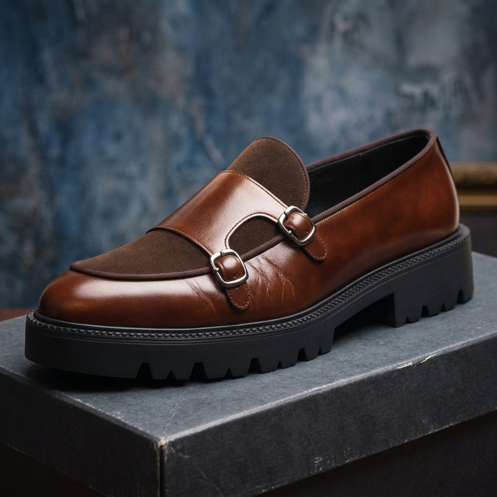 Montaro Genuine Leather Lug Derbies - brown