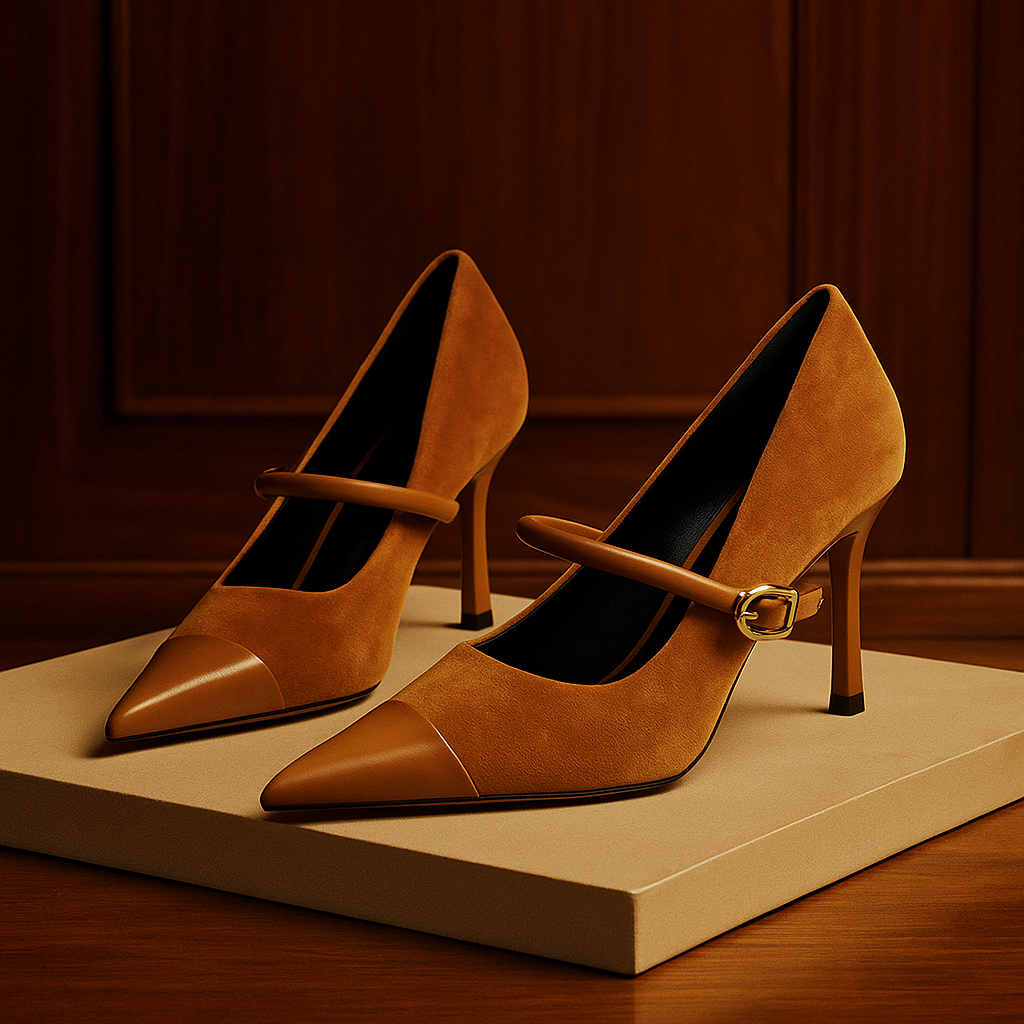 Rosaline Velvet Heels - brown
