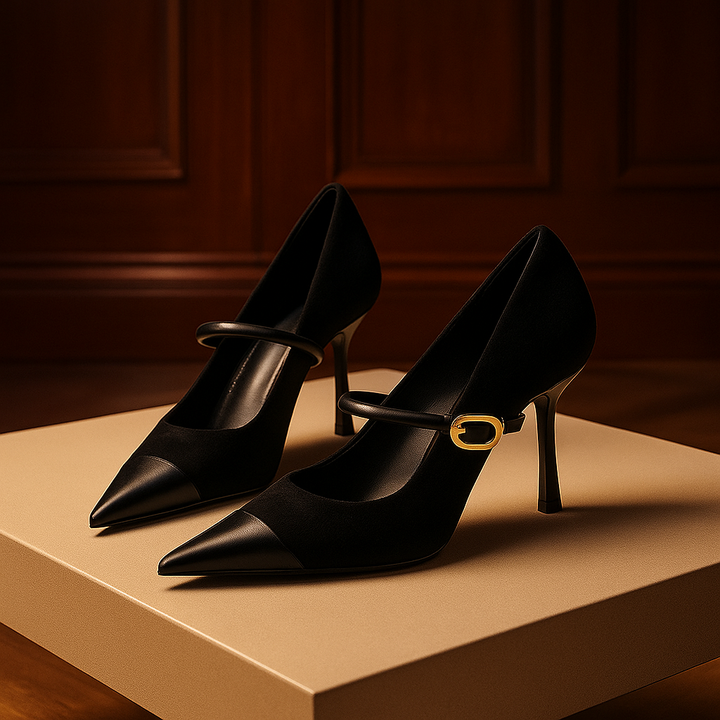 Rosaline Velvet Heels - black