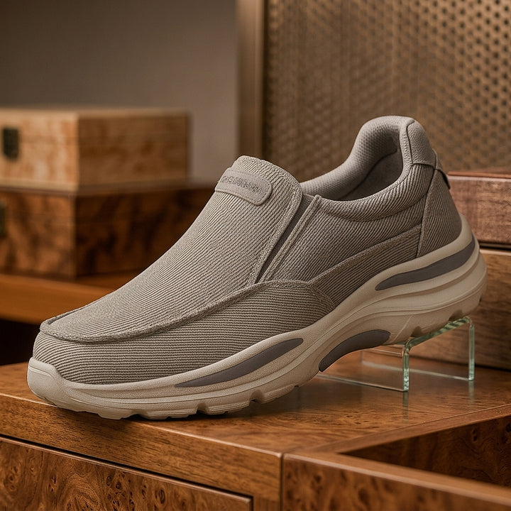 Edmund Cushioned Slip Ons - Light Grey