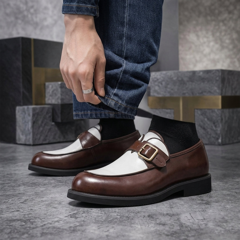 Valenno Leather Monk Straps