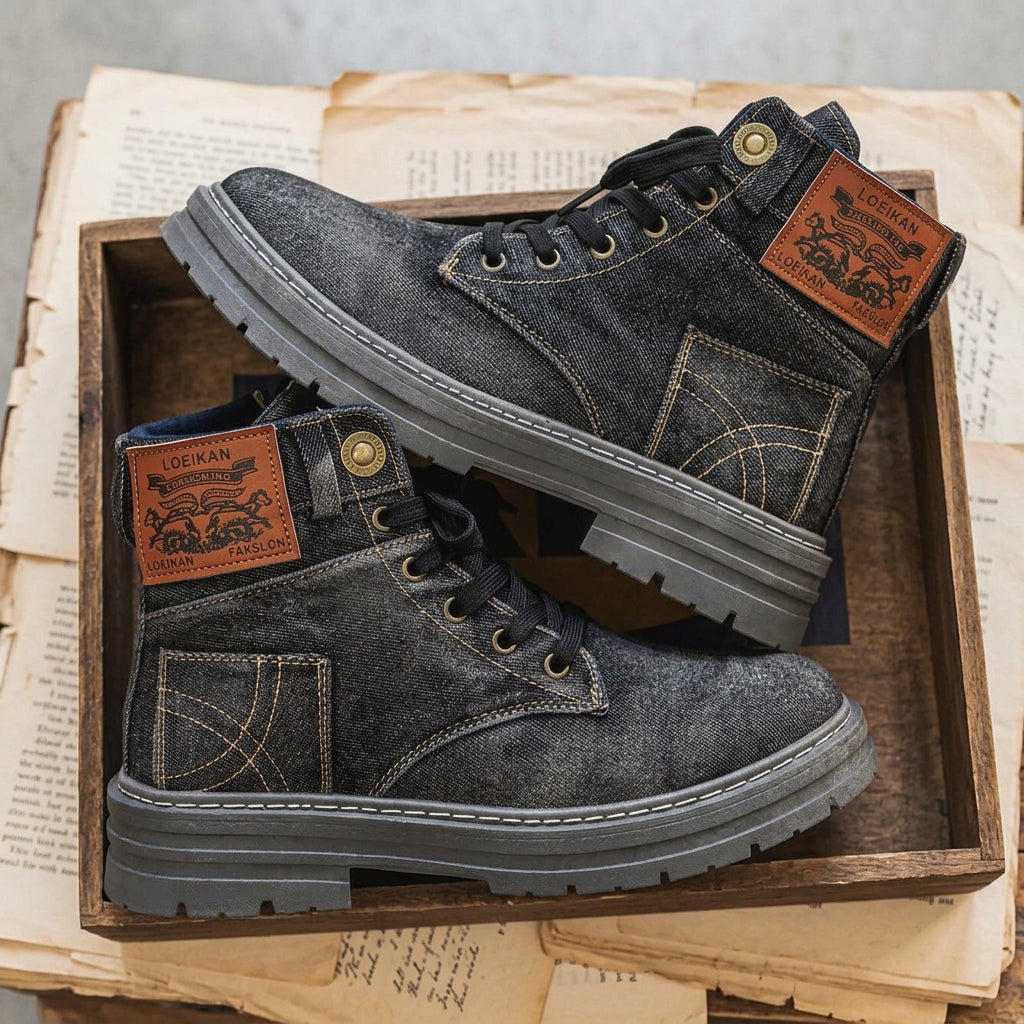 Marlow Denim Boots - Black