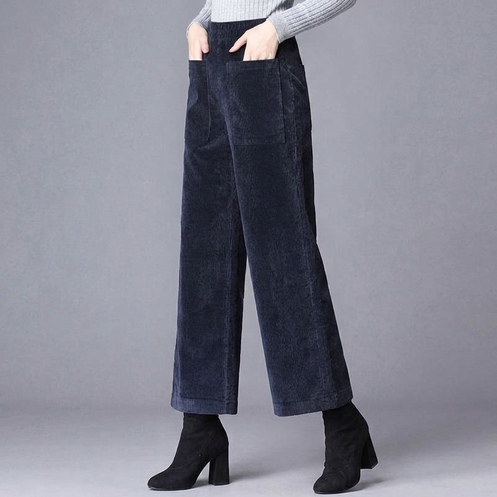 ASHFORD FLARE CORDUROYS - Navy