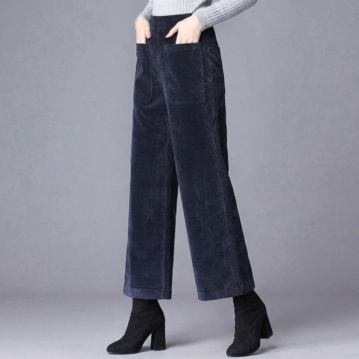 ASHFORD FLARE CORDUROYS - Navy