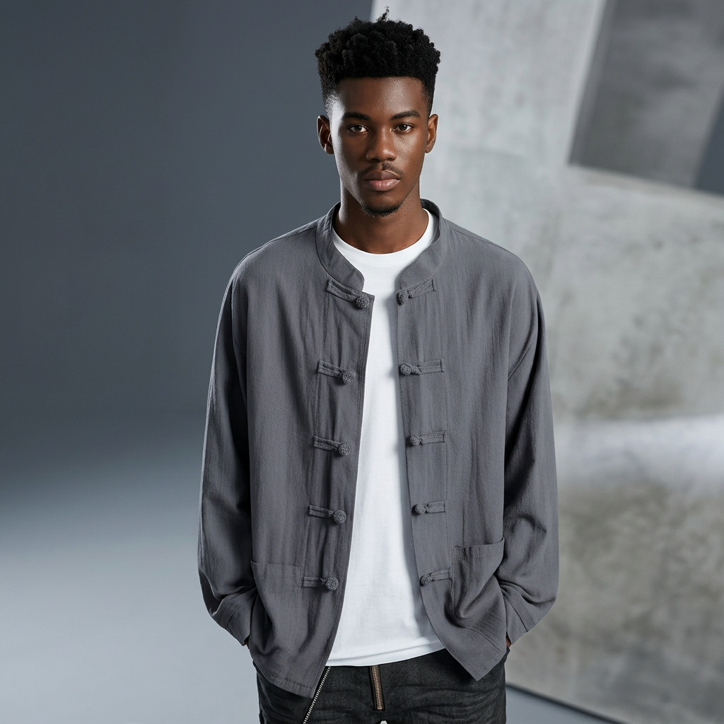YORK LINEN LONGSLEEVE - grey