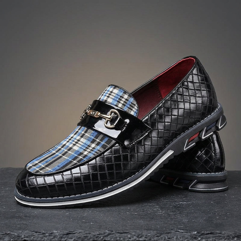 Nico Valenti Woven Loafers - Black and Blue