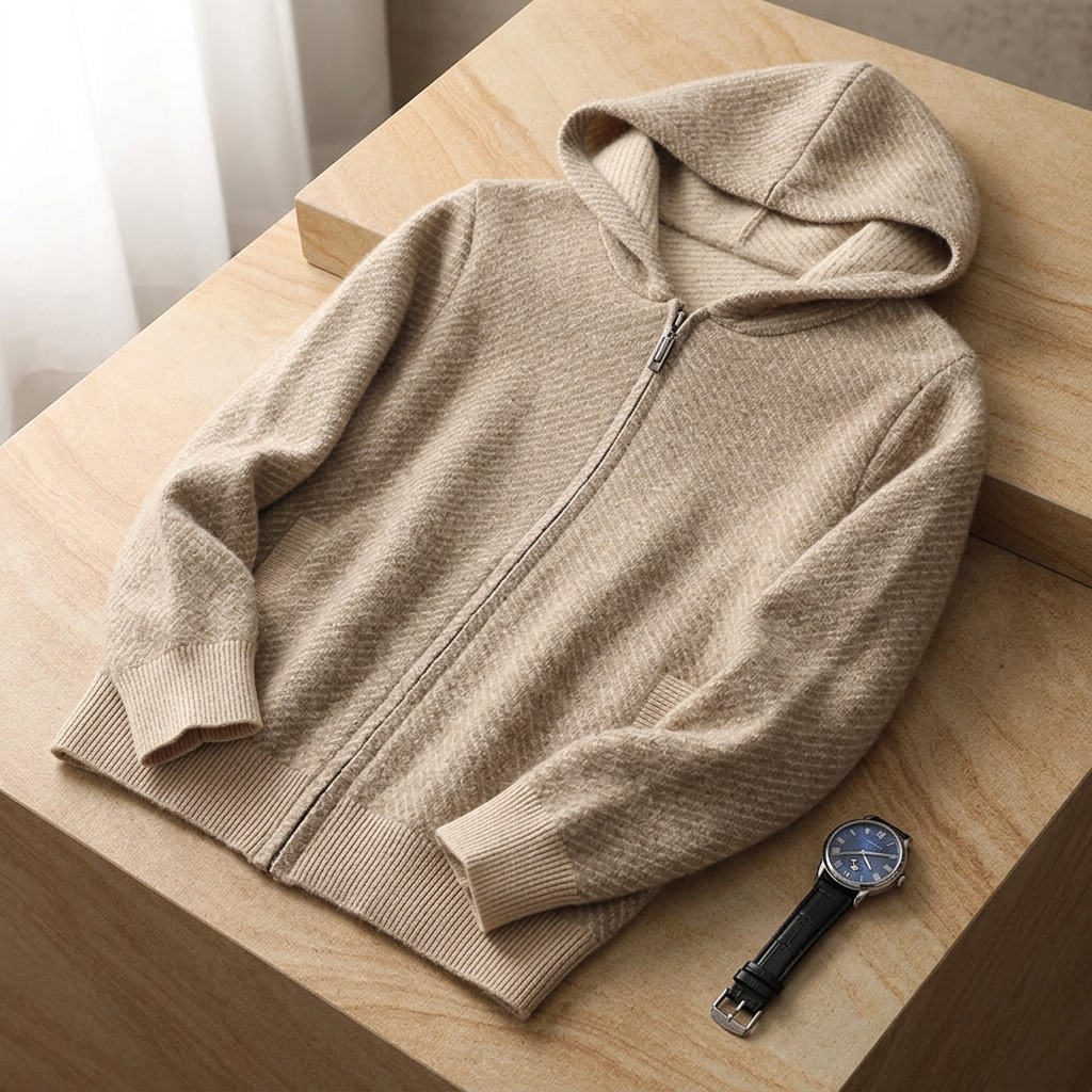 Lawrence Cashmere Zip Sweater - Brown