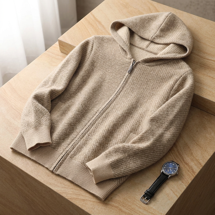 Lawrence Cashmere Zip Sweater - Brown