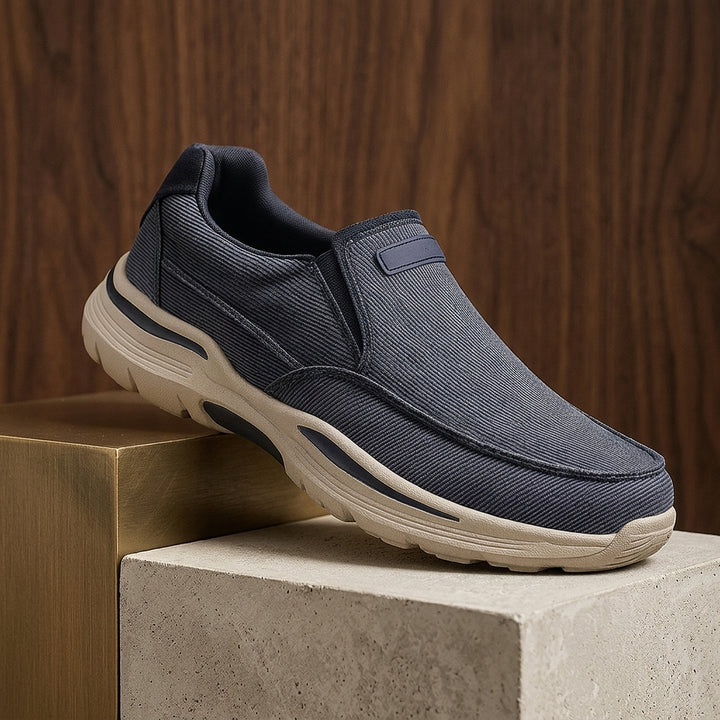 Edmund Cushioned Slip Ons - Dark Blue