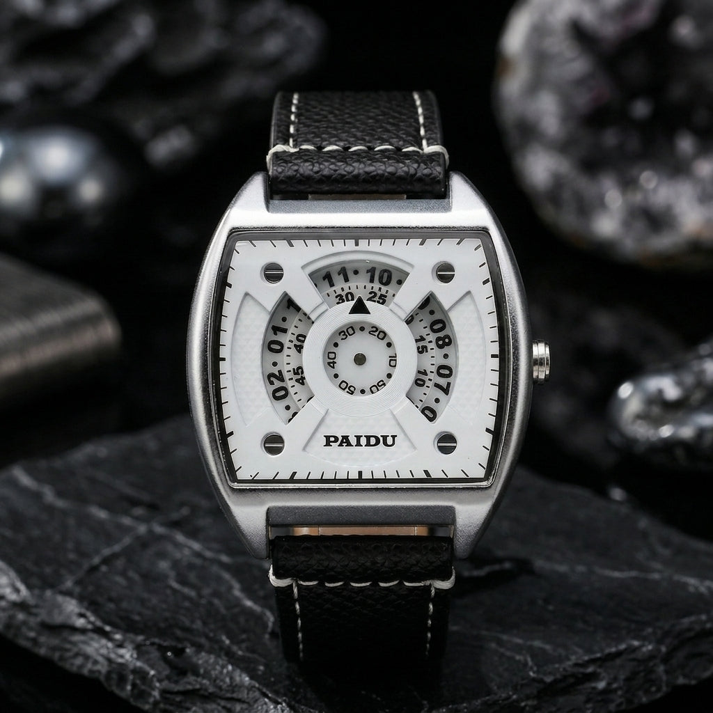 Rovigo Square Watch - Silver and White