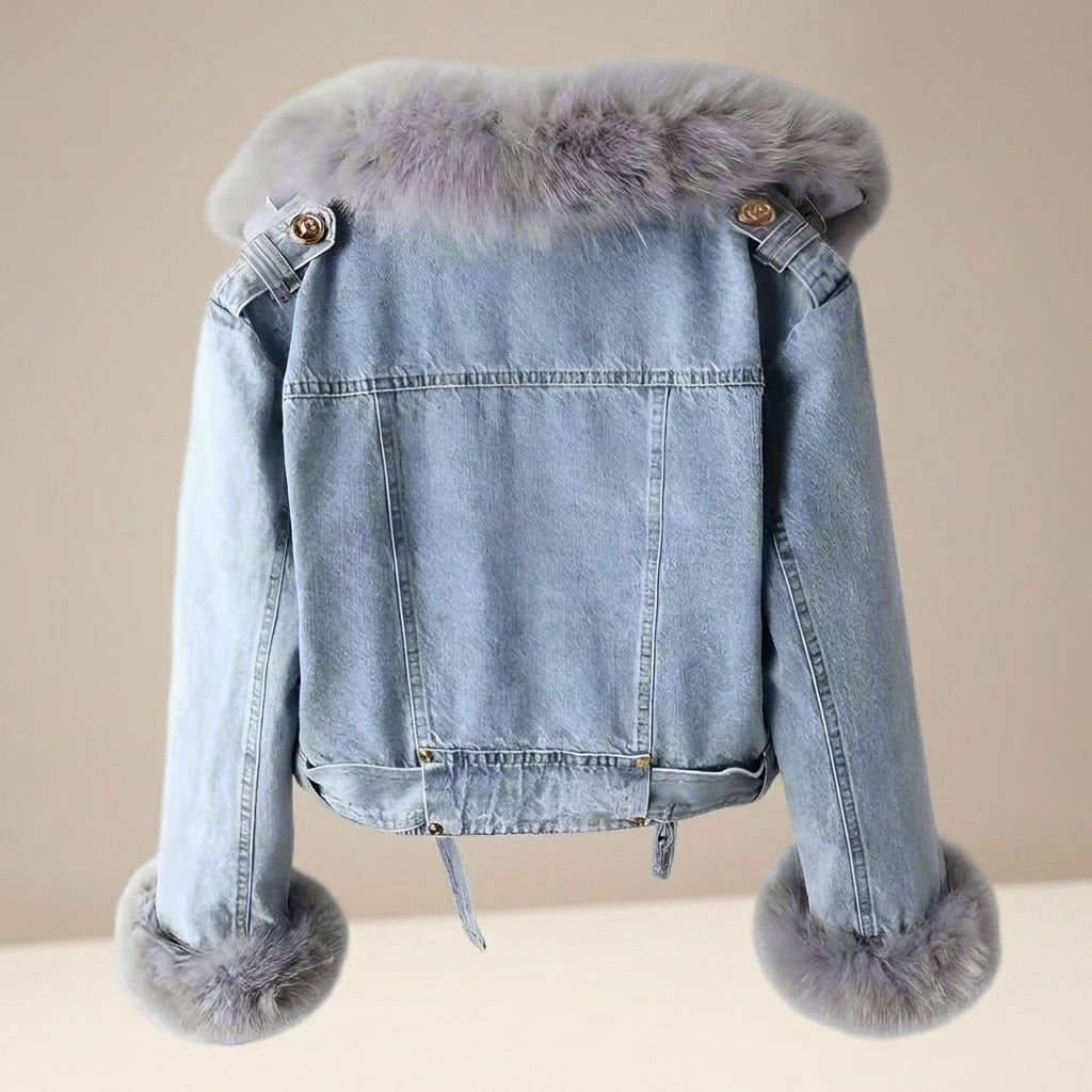 MONROE FUR COLLAR DENIM JACKET