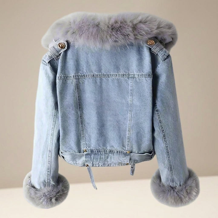MONROE FUR COLLAR DENIM JACKET