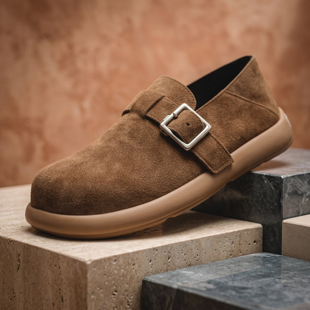 Windsor Suede Monks - Dark Brown