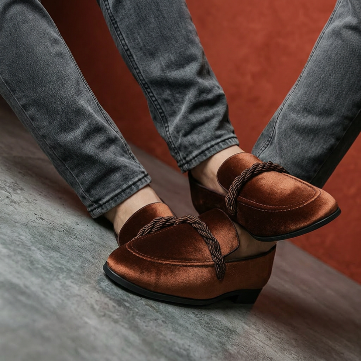 Monte Carlo Velvet Loafers - Brown