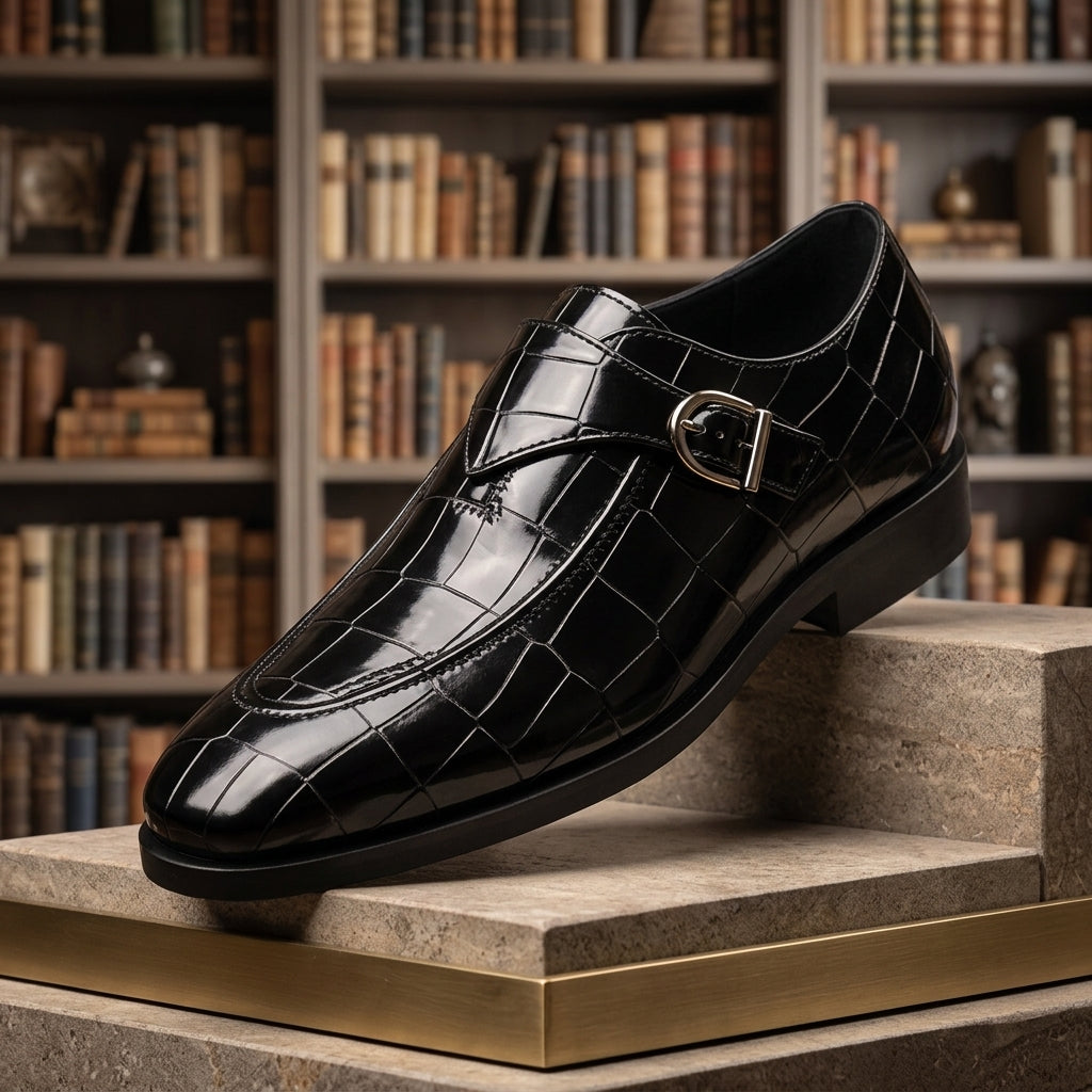 Castello Genuine Leather Dress Shoes - black