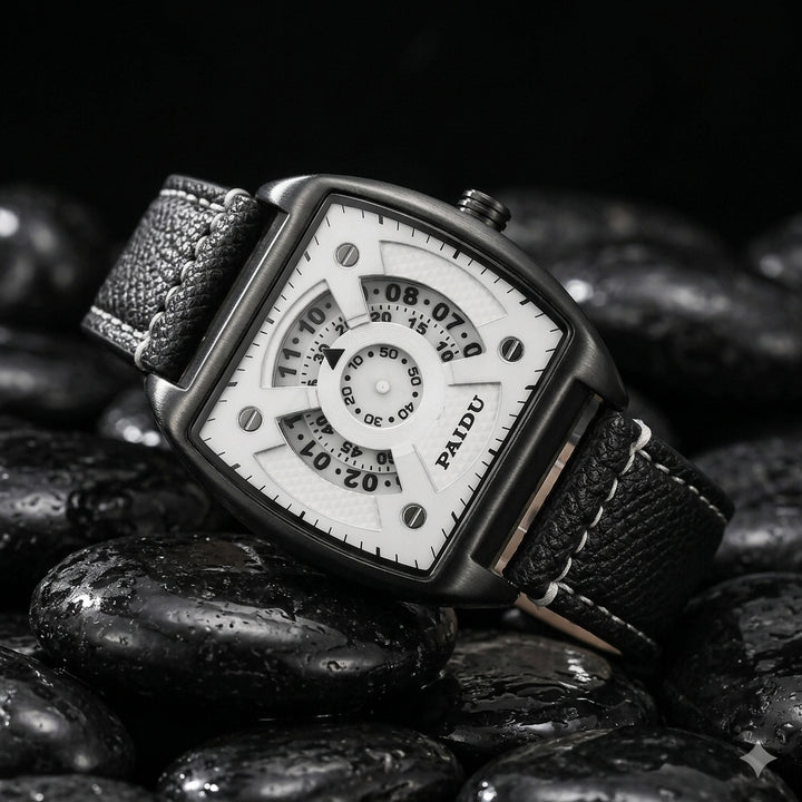 Rovigo Square Watch - black and white