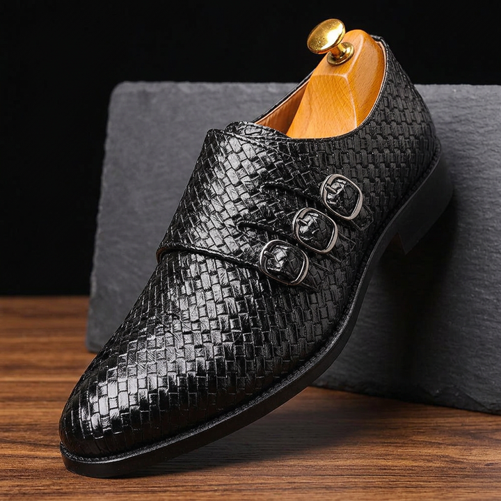 Vourio Trenza Leather Loafers - black