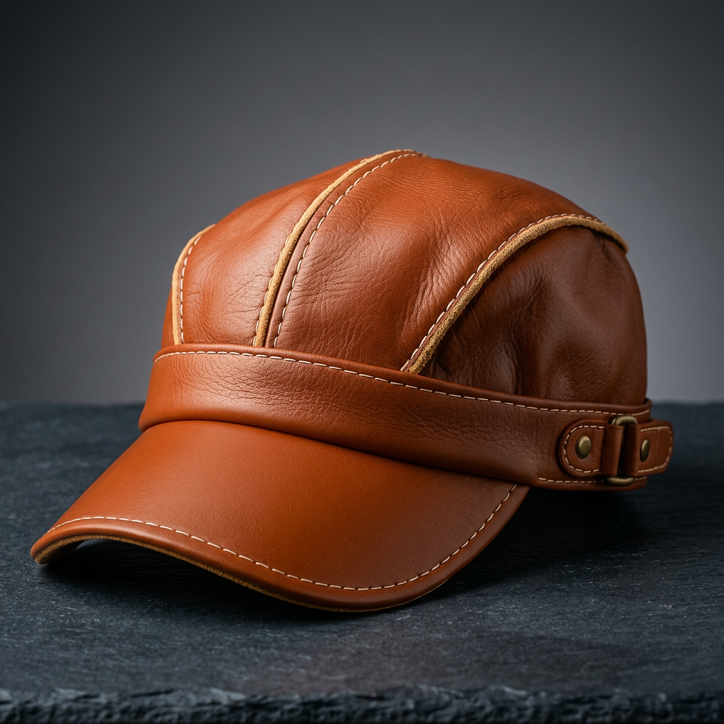 Jetstream Genuine Leather Hat - light brown