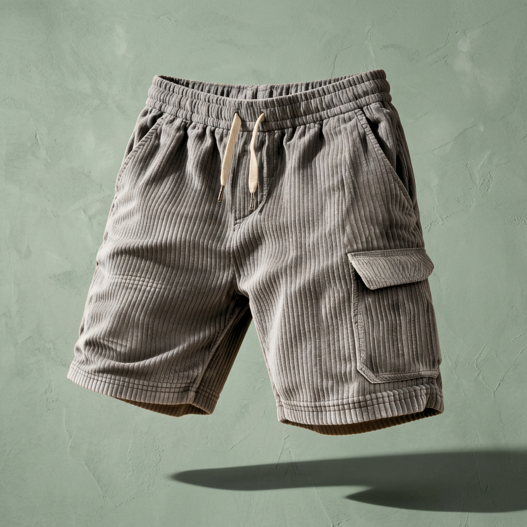 HERMOSA CORDUROY SHORTS - Grey