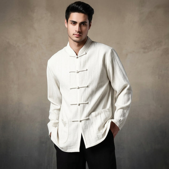 YORK LINEN LONGSLEEVE - White