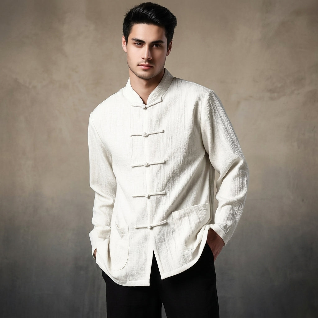 YORK LINEN LONGSLEEVE - white