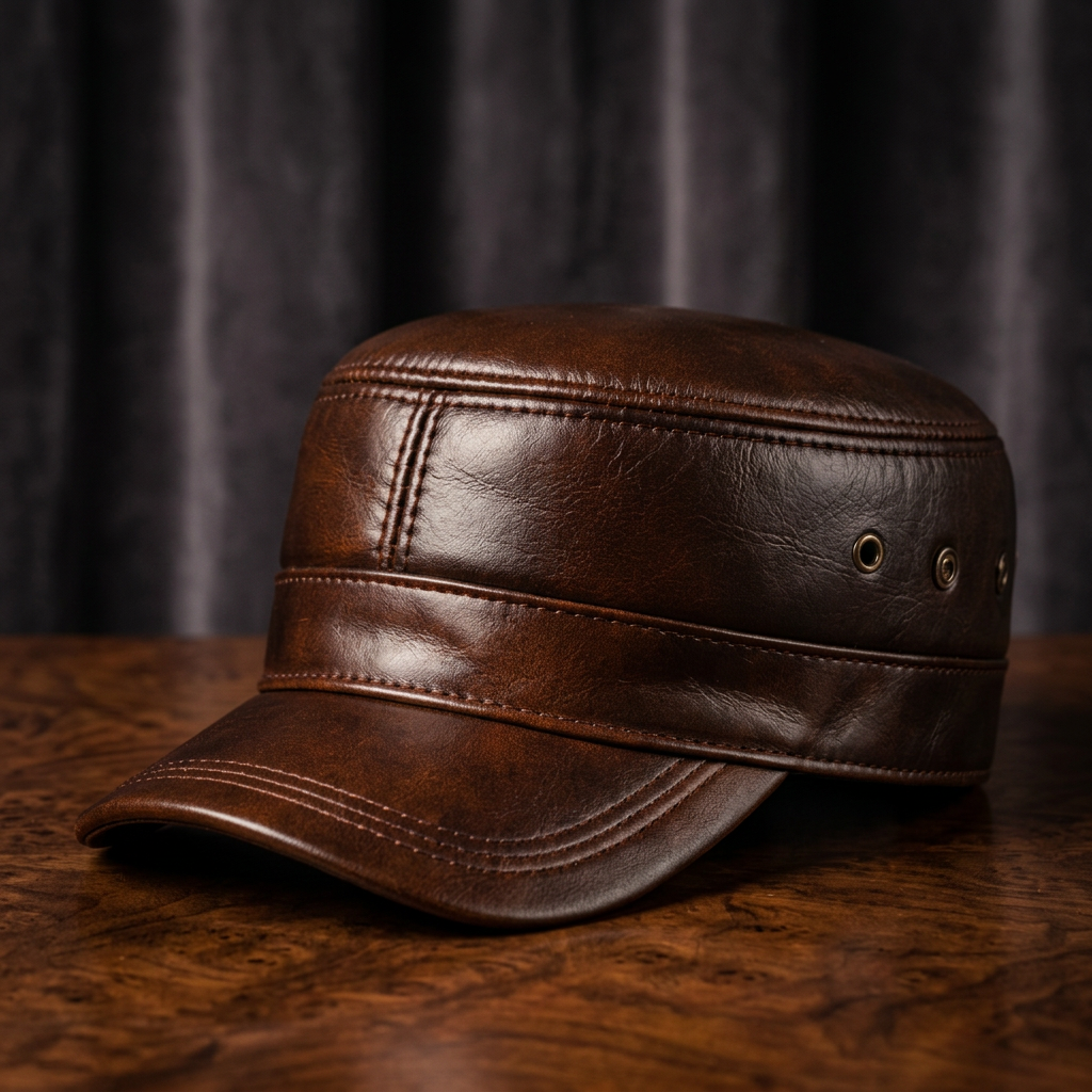 Harrington Genuine Leather Cap - brown