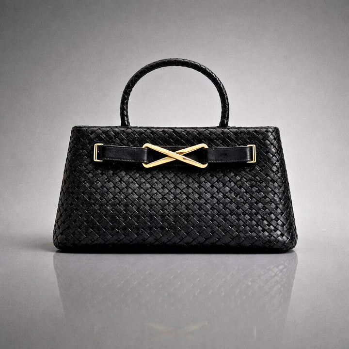 CAMILLE WOVEN SATCHEL - black