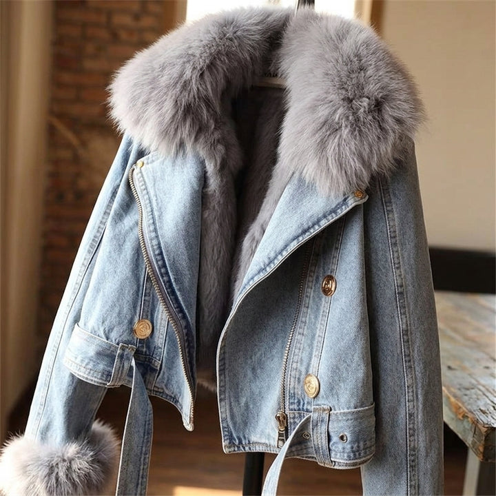 MONROE FUR COLLAR DENIM JACKET