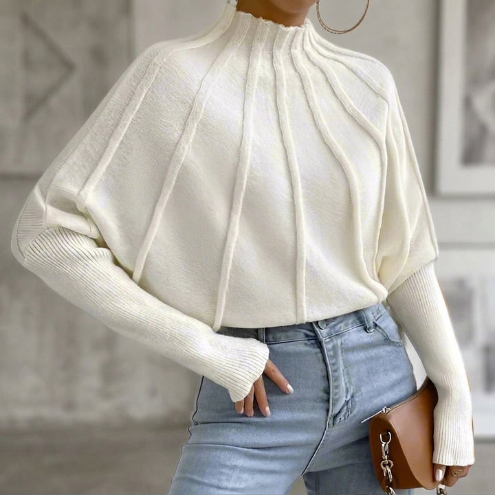 SOLIRA MOCK-NECK SWEATER - Cream