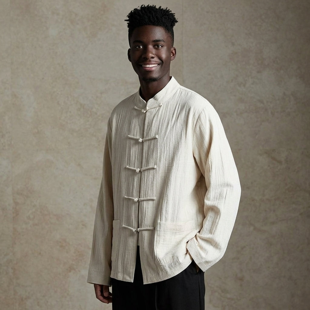 YORK LINEN LONGSLEEVE - Khaki