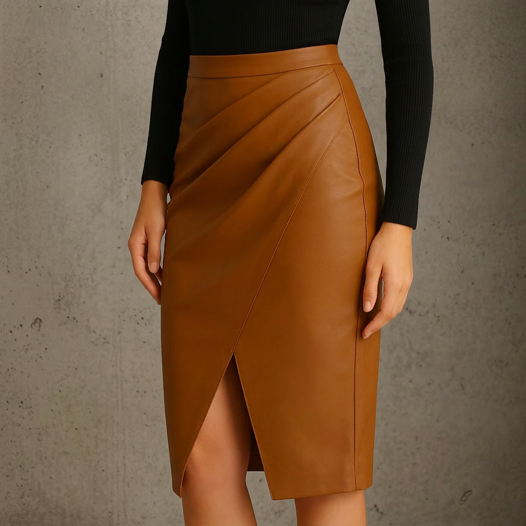 SOHO CONTOUR SKIRT - truffle brown