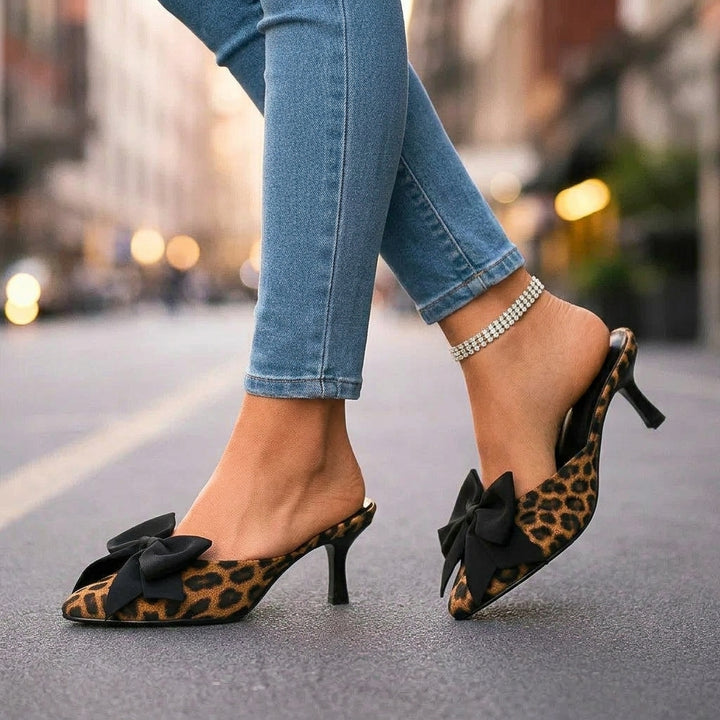 SIENNA LEOPARD BOW HEELS