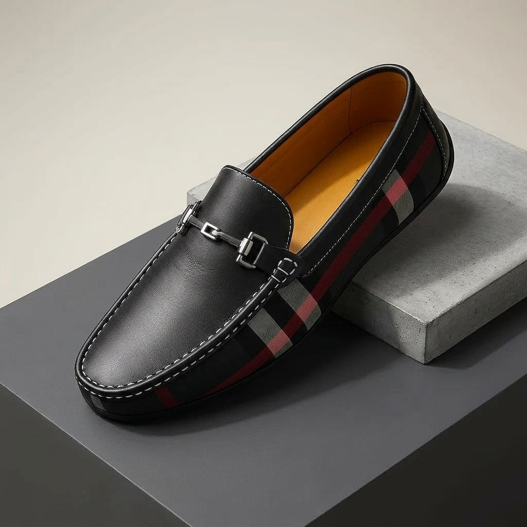 LUCIANO PLAID LOAFER - Black