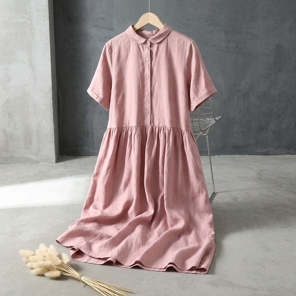 LYLA BELLE LINEN DRESS - Mint Green