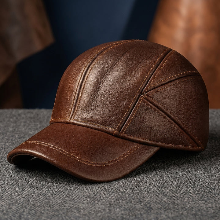 Portofino Leather Hat - burgundy