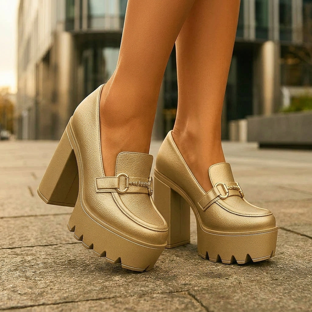 JULIETTE MONROE PLATFORMS - gold