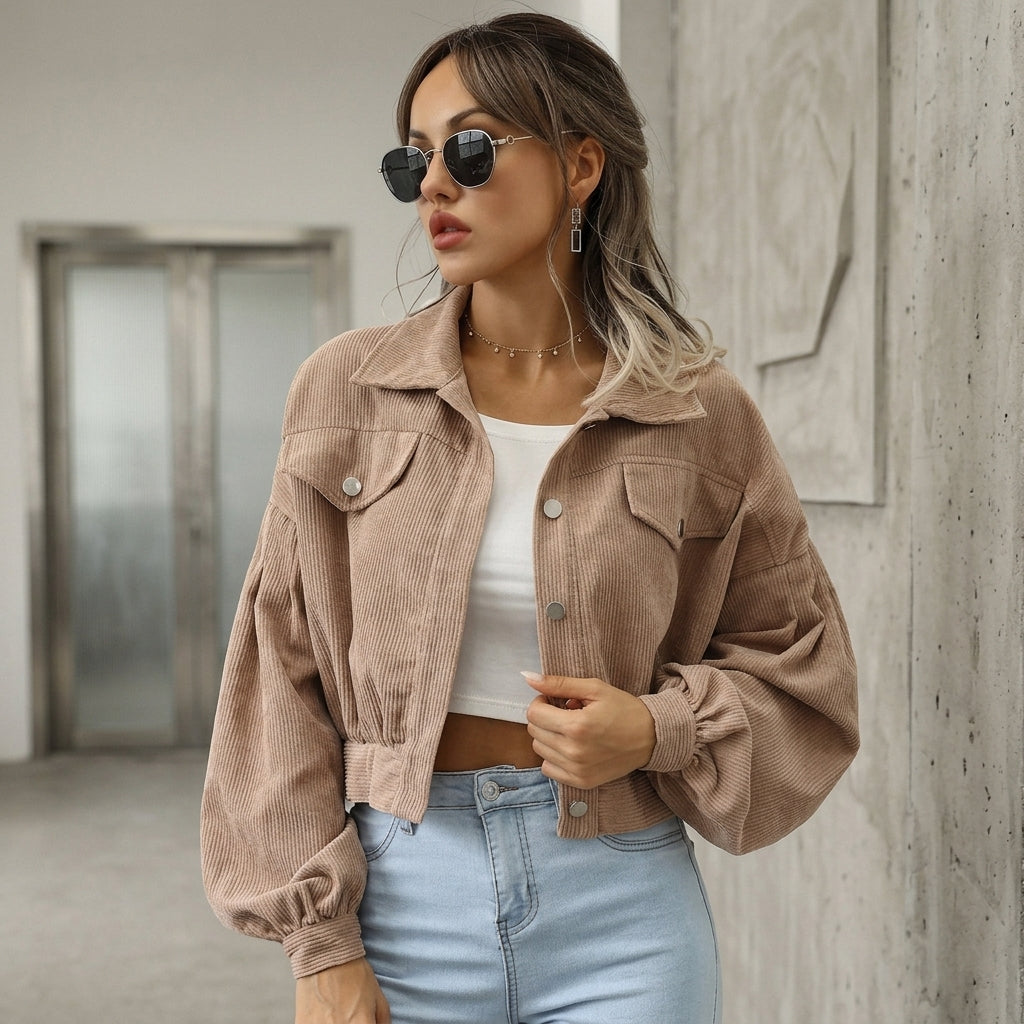 ASHBOURNE CROPPED CORDUROY JACKET