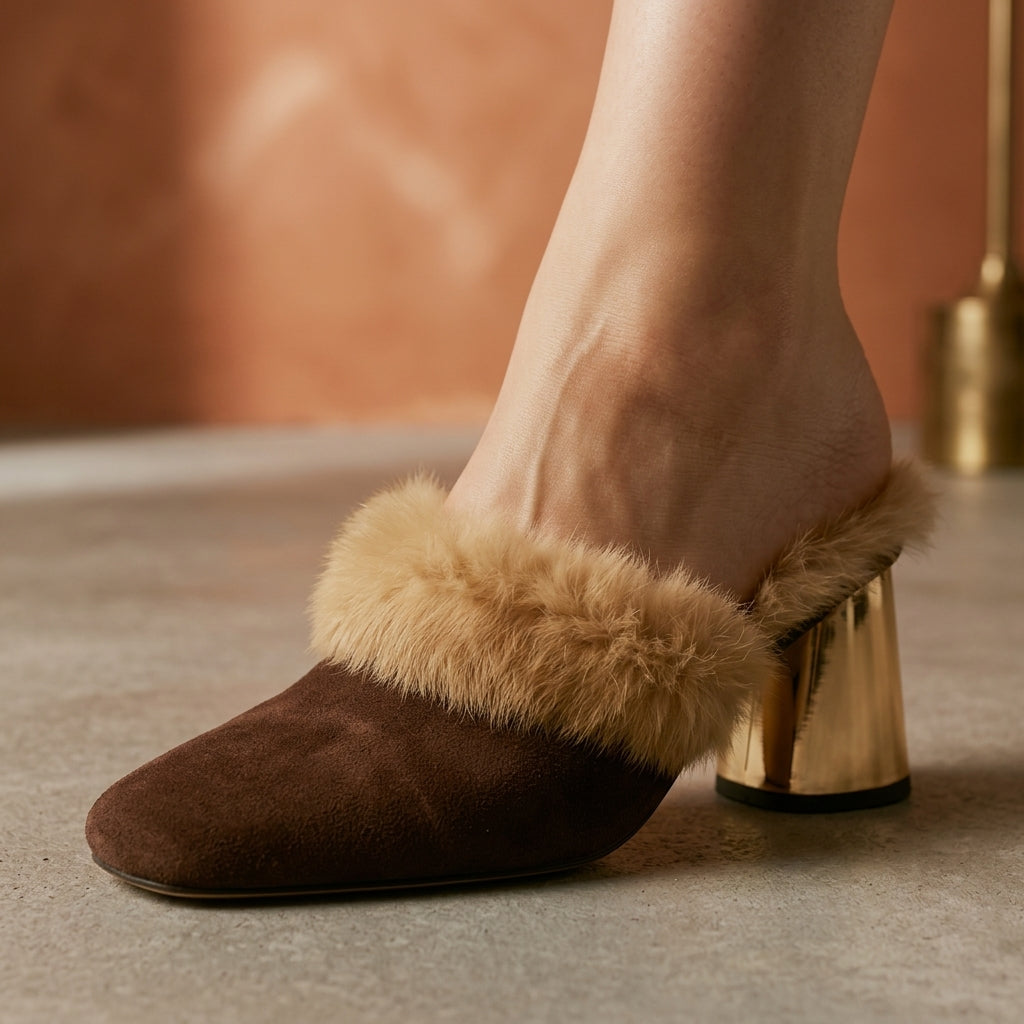 Emerson Jane Plush Heels - brown